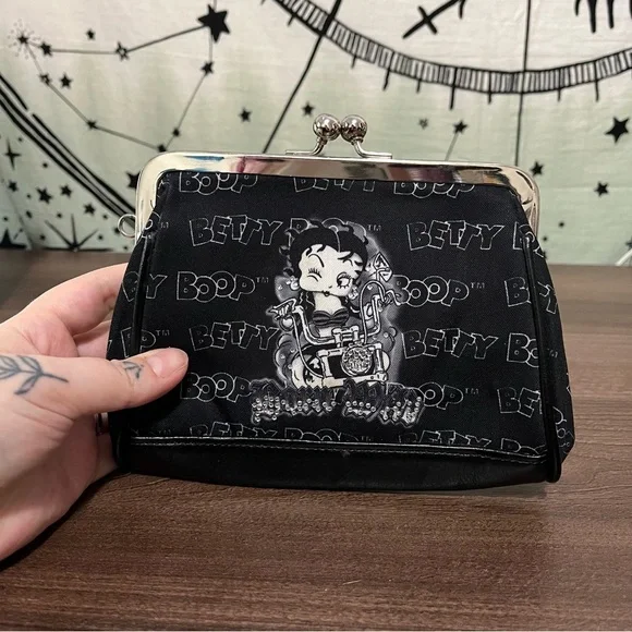 Betty Boop Y2k Black Clutch Wallet Bag - Picture 2 of 8